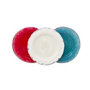 NEW 6 Pier 1 Imports‎ Red White Blue 9" Melamine Distressed Salad Snack Plates